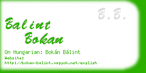 balint bokan business card