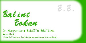 balint bokan business card